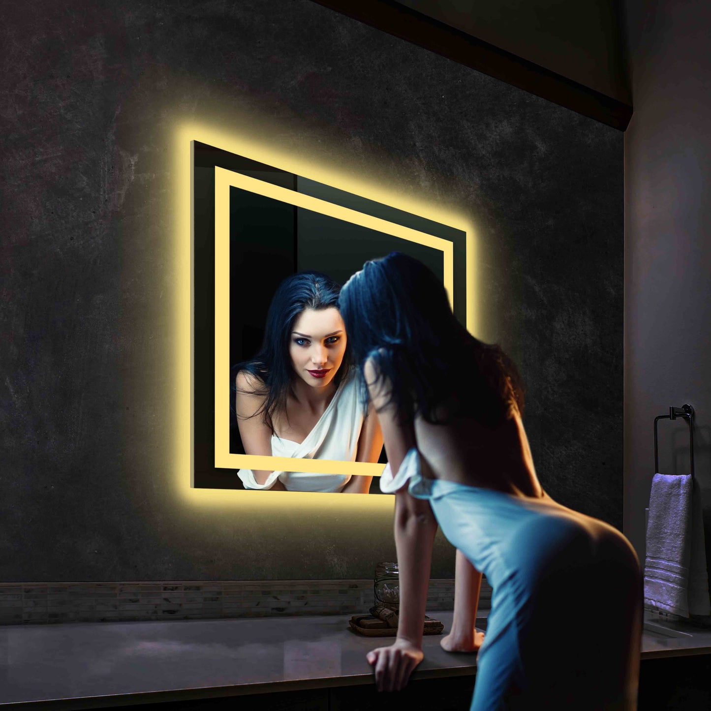 Blossom Lyra, Versatile LED Bathroom Mirror with Touch Control and Built-In Defogger