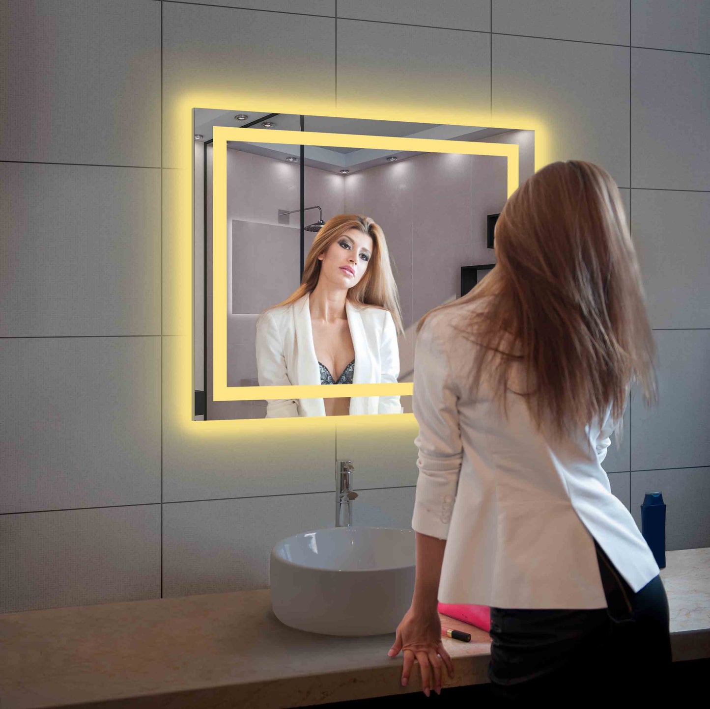 Blossom Lyra, Versatile LED Bathroom Mirror with Touch Control and Built-In Defogger