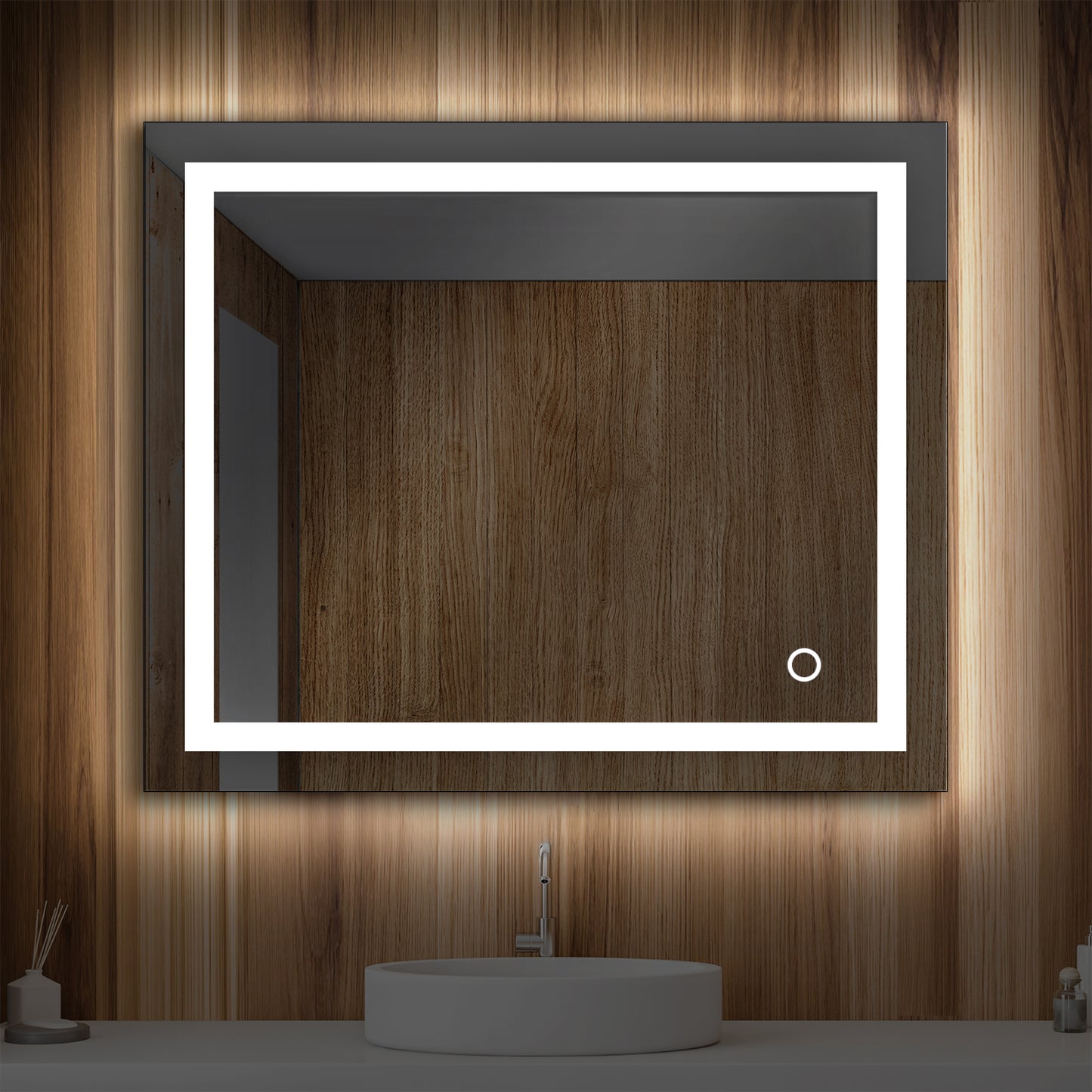 Blossom Lyra, Versatile LED Bathroom Mirror with Touch Control and Built-In Defogger