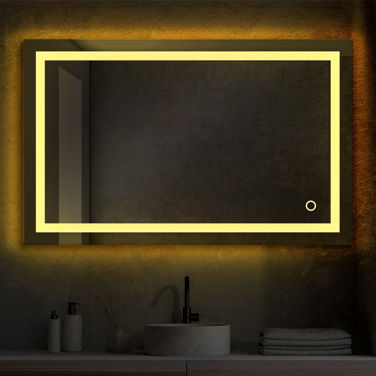 Blossom Lyra, Versatile LED Bathroom Mirror with Touch Control and Built-In Defogger