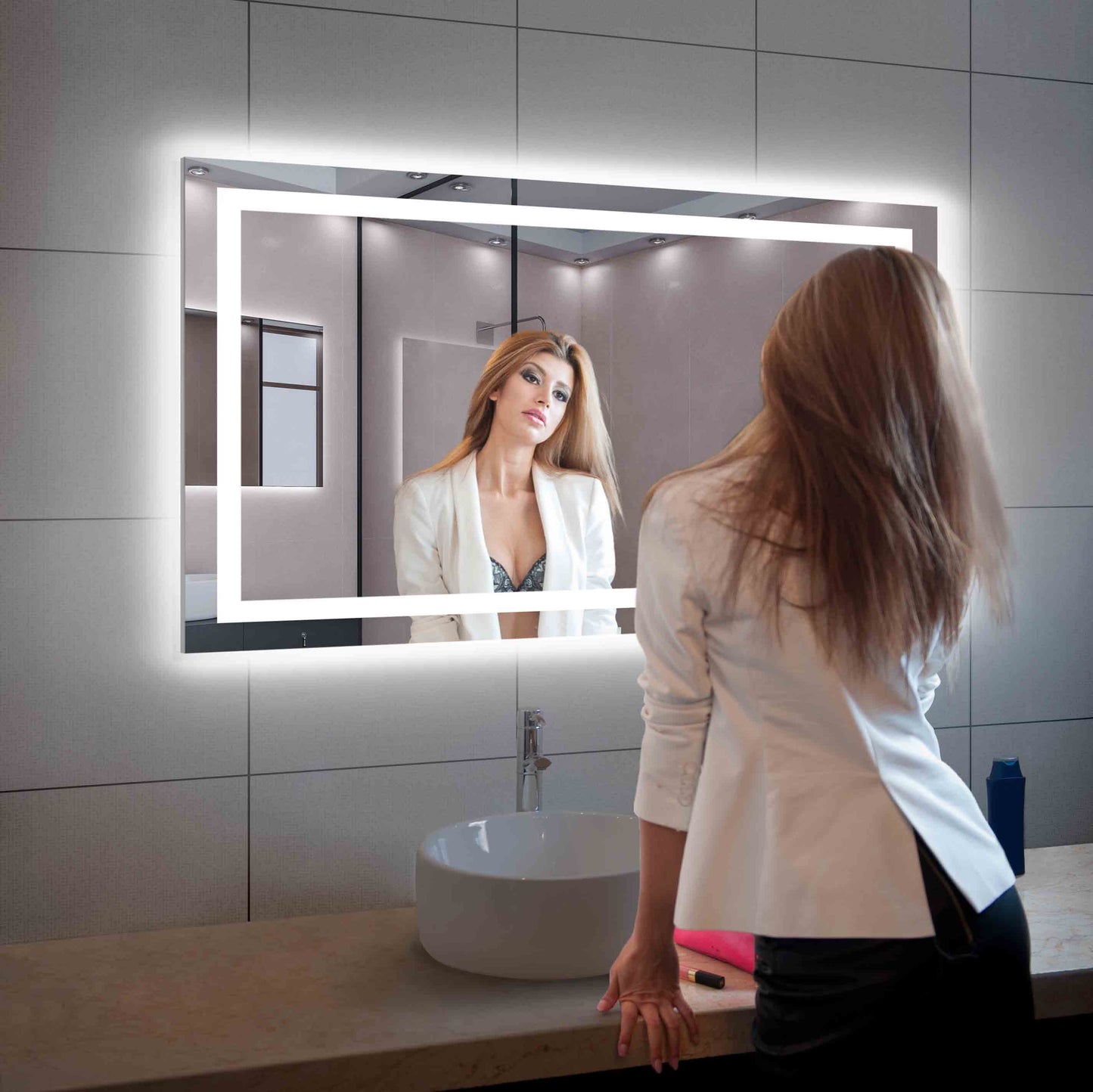 Blossom Lyra, Versatile LED Bathroom Mirror with Touch Control and Built-In Defogger