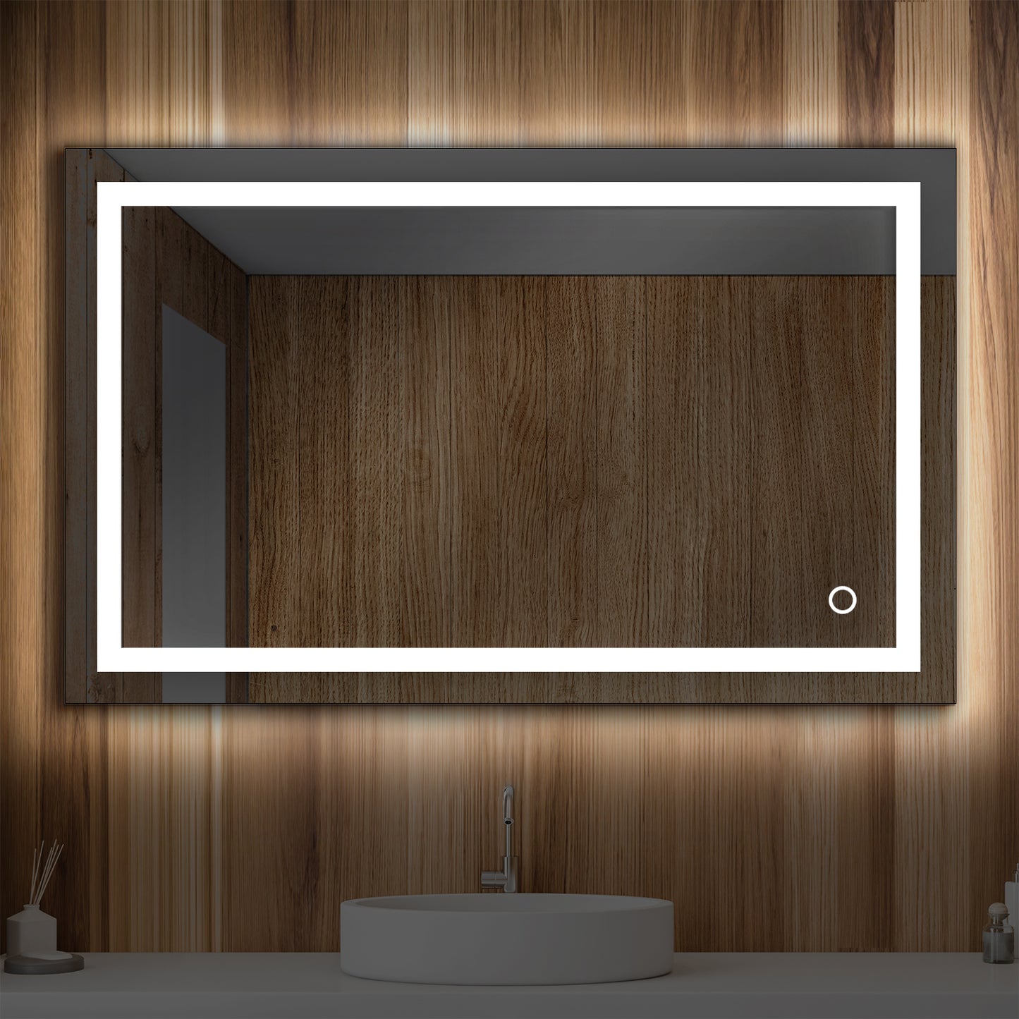 Blossom Lyra, Versatile LED Bathroom Mirror with Touch Control and Built-In Defogger