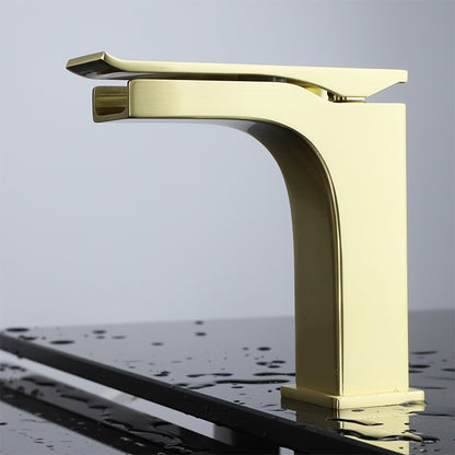 Balzani Brass Single Hole Waterfall Bathroom Faucet in Gun Metal, Black/Gold or Brushed