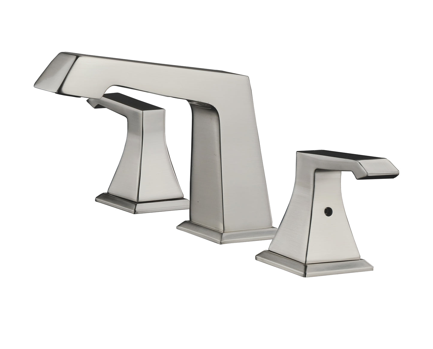 Lexora Balduina Brass 3 Hole 8" Widespread Bathroom Faucet in Brushed Nickel - The Bath Vanities