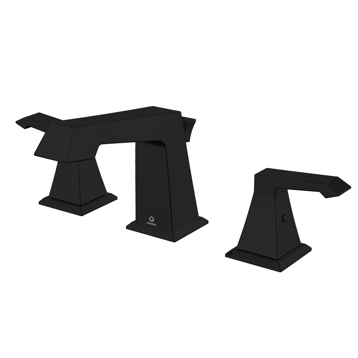 Lexora Balduina Brass 3 Hole 8" Widespread Bathroom Faucet in Matte Black - The Bath Vanities