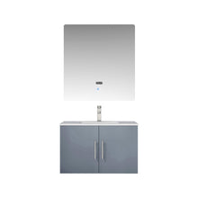 Load image into Gallery viewer, Geneva 30&quot; Glossy White, Dark Grey or Navy Blue Single Vanity, available with White Carrara Marble Top, White Square Sink, 30&quot; LED Mirror and Faucet - The Bath Vanities