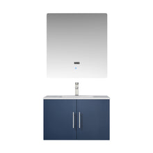 Load image into Gallery viewer, Geneva 30&quot; Glossy White, Dark Grey or Navy Blue Single Vanity, available with White Carrara Marble Top, White Square Sink, 30&quot; LED Mirror and Faucet - The Bath Vanities