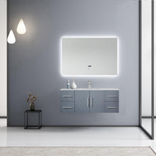 Load image into Gallery viewer, Geneva 48&quot; Glossy White, Dark Grey or Navy Blue Single Vanity, available with White Carrara Marble Top, White Square Sink, 48&quot; LED Mirror and Faucet - The Bath Vanities