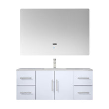 Load image into Gallery viewer, Geneva 48&quot; Glossy White, Dark Grey or Navy Blue Single Vanity, available with White Carrara Marble Top, White Square Sink, 48&quot; LED Mirror and Faucet - The Bath Vanities