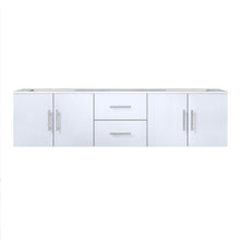 Load image into Gallery viewer, Geneva 72&quot; Glossy White, Dark Grey or Navy Blue Double Vanity, available with White Carrara Marble Top, White Square Sink, 30&quot; LED Mirror and Faucet - The Bath Vanities