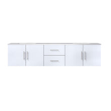 Load image into Gallery viewer, Geneva 80&quot; Glossy White, Dark Grey or Navy Blue Double Vanity, available with White Carrara Marble Top, White Square Sink, 30&quot; LED Mirror and Faucet - The Bath Vanities