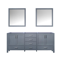 Load image into Gallery viewer, Jacques 80&quot; White, Dark Grey, Distressed Grey Double Vanity, Available with White Carrara Marble Top, White Square Sink, 30&quot; Mirror and Faucet - The Bath Vanities