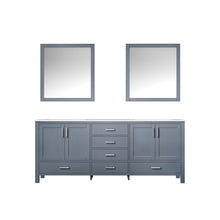 Load image into Gallery viewer, Jacques 80&quot; White, Dark Grey, Distressed Grey Double Vanity, Available with White Carrara Marble Top, White Square Sink, 30&quot; Mirror and Faucet - The Bath Vanities