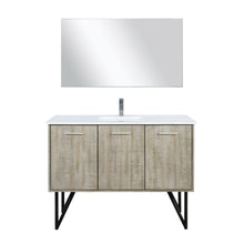 Load image into Gallery viewer, Lancy 48&quot; Rustic Acacia Bathroom Vanity, White Quartz Top, White Square Sink.  Optional: 43&quot; Frameless Mirror, Faucet Set with Pop-Up Drain and P-Trap - The Bath Vanities