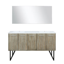 Load image into Gallery viewer, Lexora Lancy 60&quot; Rustic Acacia Free Standing Double Vanity, 55&quot; Mirror