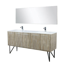 Load image into Gallery viewer, Lancy 72&quot; Rustic Acacia Bathroom Vanity, White Quartz Top, White Square Sink.  Optional: 70&quot; Frameless Mirror, Faucet Set with Pop-Up Drain and P-Trap - The Bath Vanities