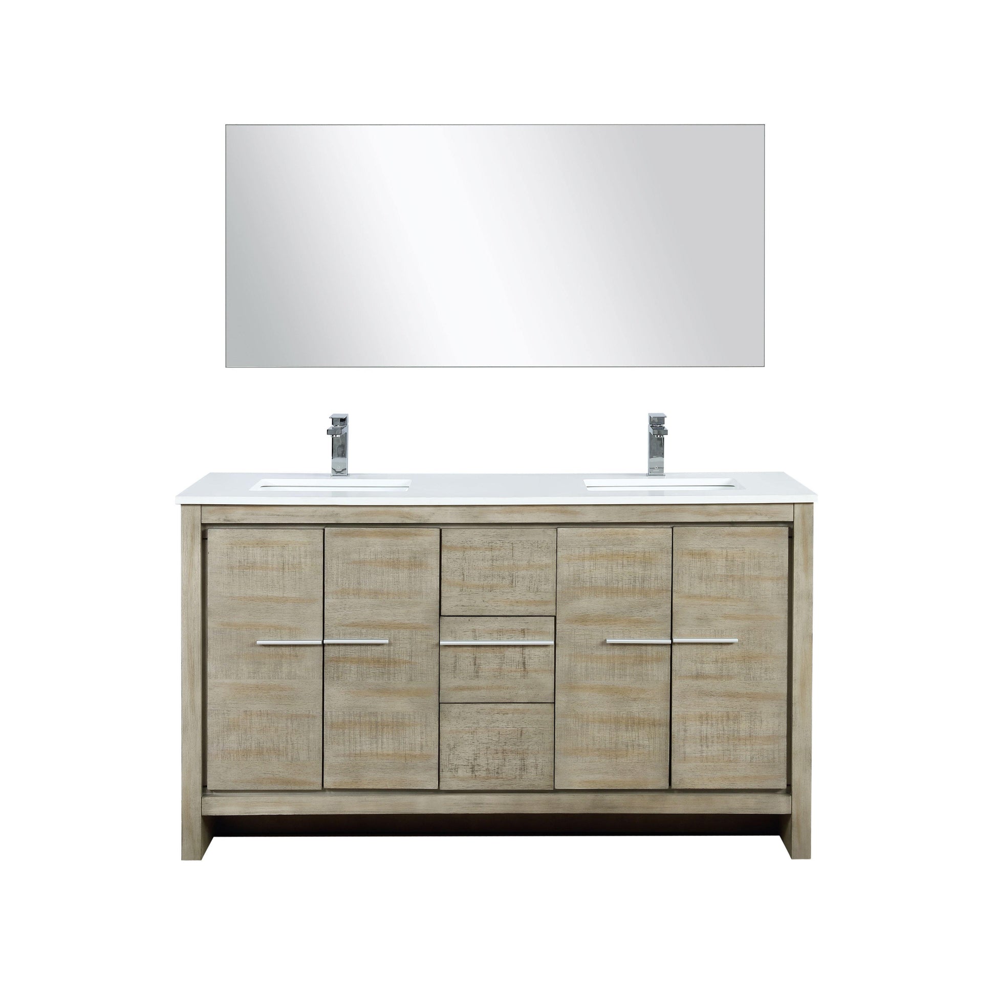 Lafarre 60" Rustic Acacia Double Bathroom Vanity Set - The Bath Vanities