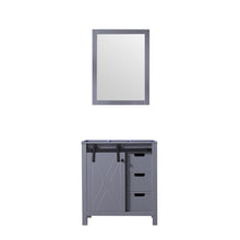 Load image into Gallery viewer, Marsyas 30&quot;  White, Dark Grey, Brown, Rustic Brown, Ash Grey Single Vanity, Available with White Carrara Marble Top and Quartz Top, White Square Sink, 28&quot; Mirror and Faucet - The Bath Vanities