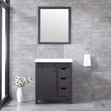Load image into Gallery viewer, Marsyas 30&quot;  White, Dark Grey, Brown, Rustic Brown, Ash Grey Single Vanity, Available with White Carrara Marble Top and Quartz Top, White Square Sink, 28&quot; Mirror and Faucet - The Bath Vanities