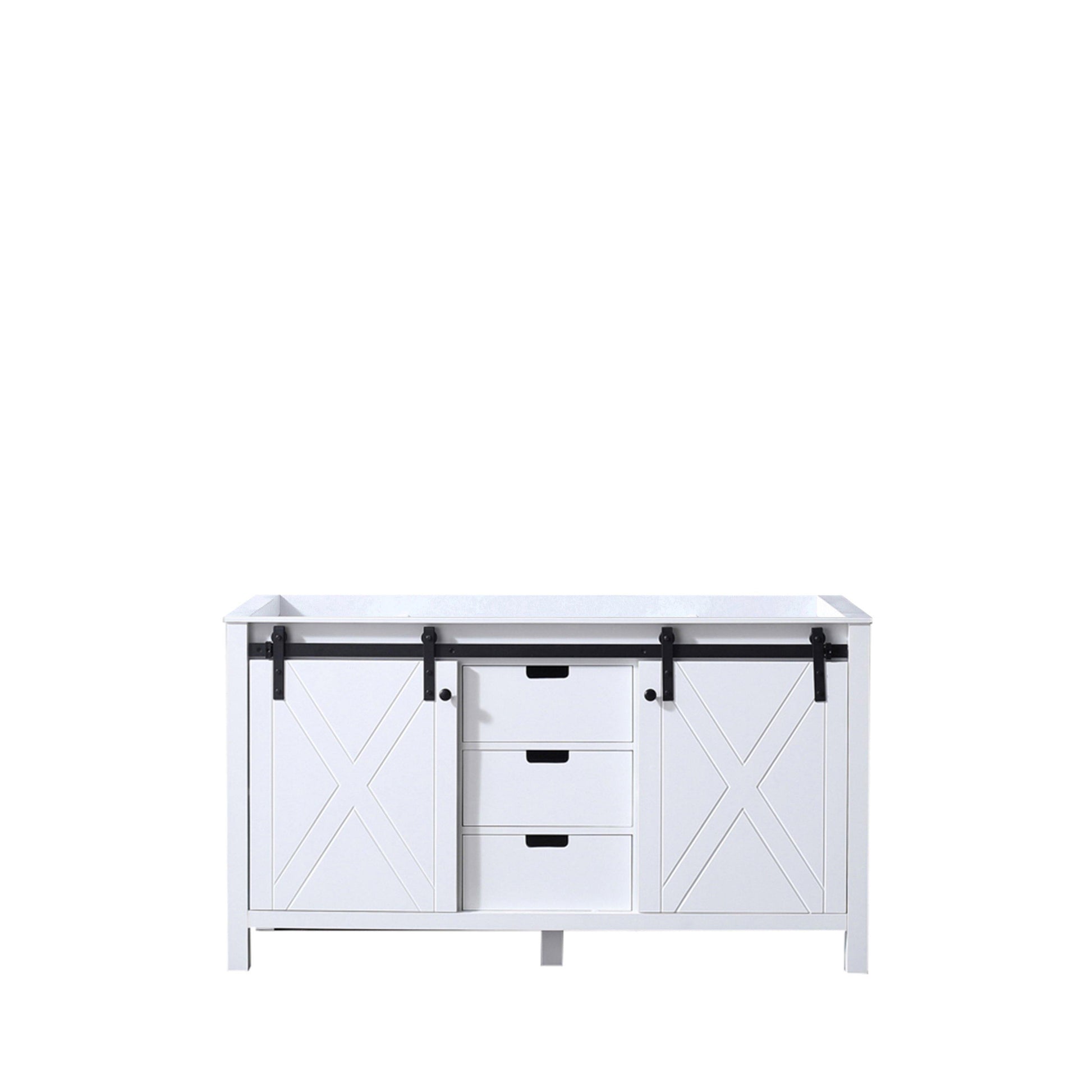 Marsyas 60" White, Dark Grey, Brown, Rustic Brown, Ash Grey Double Vanity, Available with White Carrara Marble Top and Quartz Top, White Square Sink, 24" Mirror and Faucet - The Bath Vanities