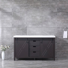 Load image into Gallery viewer, Marsyas 60&quot; White, Dark Grey, Brown, Rustic Brown, Ash Grey Double Vanity, Available with White Carrara Marble Top and Quartz Top, White Square Sink, 24&quot; Mirror and Faucet - The Bath Vanities