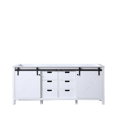 Marsyas 80" White, Dark Grey, Brown, Rustic Brown or Ash Grey Double Vanity, Available with White Carrara Marble Top and Quartz Top, White Square Sink, 30" Mirror and Faucet - The Bath Vanities