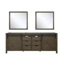 Load image into Gallery viewer, Marsyas 84&quot; White, Dark Grey, Brown, Rustic Brown, Ash Grey Double Vanity, Available with White Carrara Marble Top and Quartz Top, White Square Sink, 34&quot; Mirror and Faucet - The Bath Vanities
