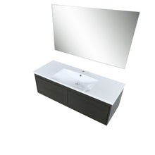 Load image into Gallery viewer, Sant 48&quot; Iron Charcoal Vanity set, 43&quot; Frameless Mirror, Faucet Set