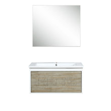 Load image into Gallery viewer, Scopi 30&quot; Rustic Acacia Bath Vanity set, 28&quot; Frameless Mirror, Faucet