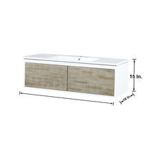 Load image into Gallery viewer, Scopi 48&quot; Rustic Acacia Bath Vanity set, 43&quot; Frameless Mirror, Faucet