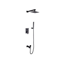 Load image into Gallery viewer, Monte Celo Set, 8&quot; Square Rain Shower and Handheld in Chrome or Matte Black