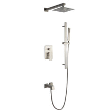 Load image into Gallery viewer, Cero Set, 8&quot; Square Rain Shower and Handheld in Brushed Nickel - The Bath Vanities