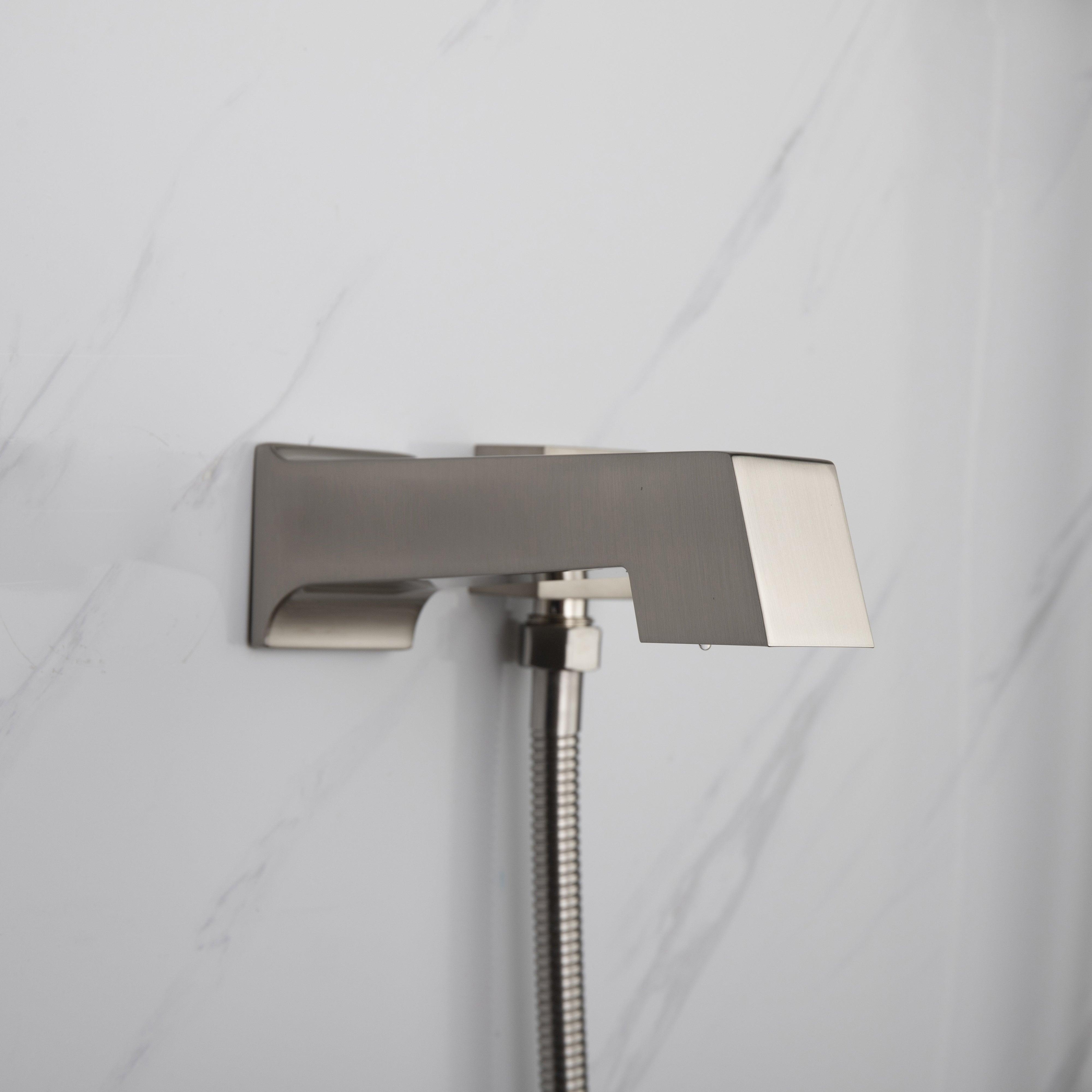 Cero Set, 8" Square Rain Shower and Handheld in Matte Black, Chrome or Brushed Nickel