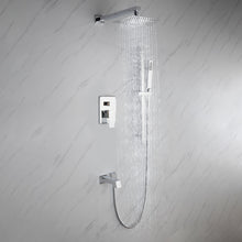 Load image into Gallery viewer, Cero Set, 8&quot; Square Rain Shower and Handheld in Matte Black, Chrome or Brushed Nickel