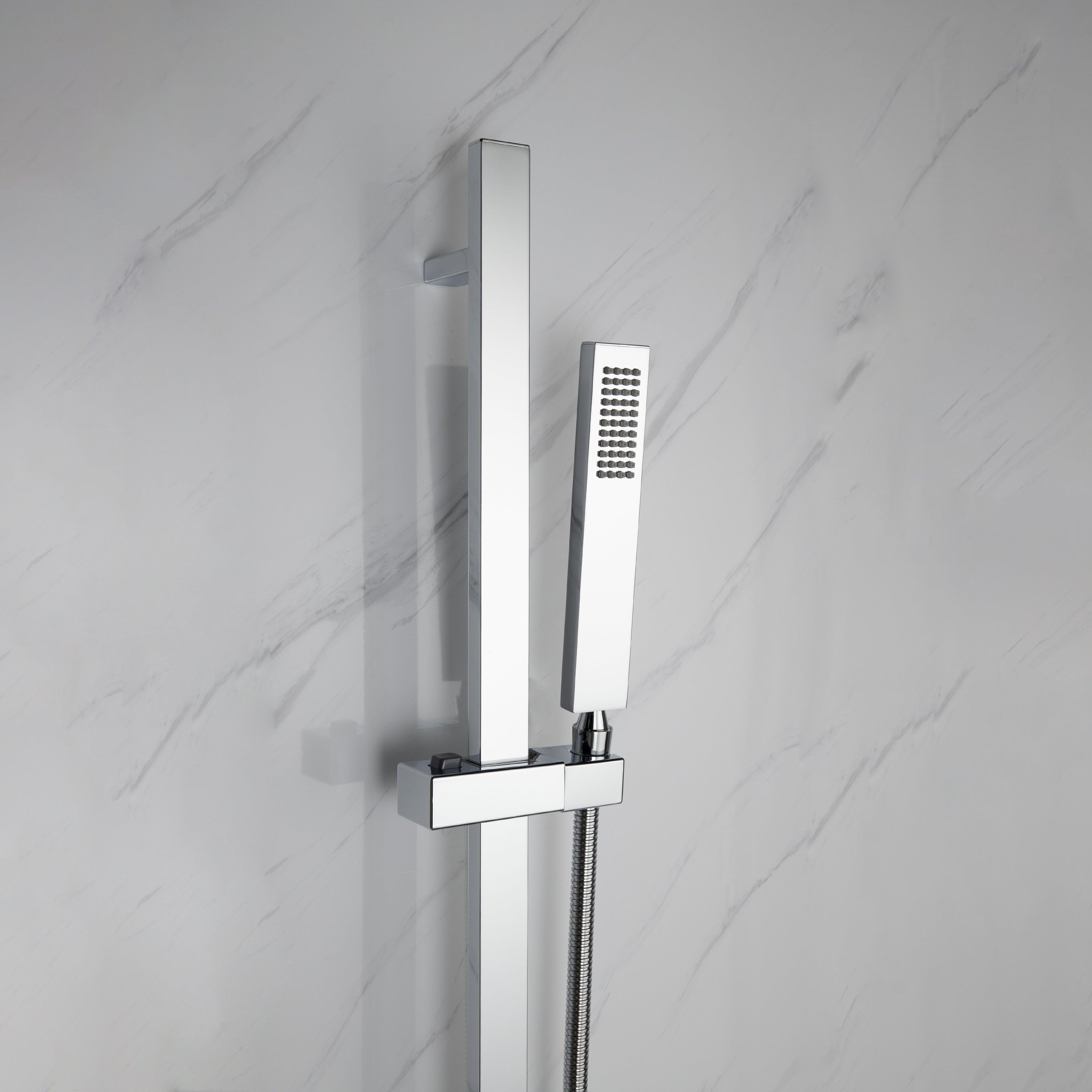 Cero Set, 8" Square Rain Shower and Handheld in Matte Black, Chrome or Brushed Nickel