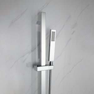 Cero Set, 8" Square Rain Shower and Handheld in Matte Black, Chrome or Brushed Nickel