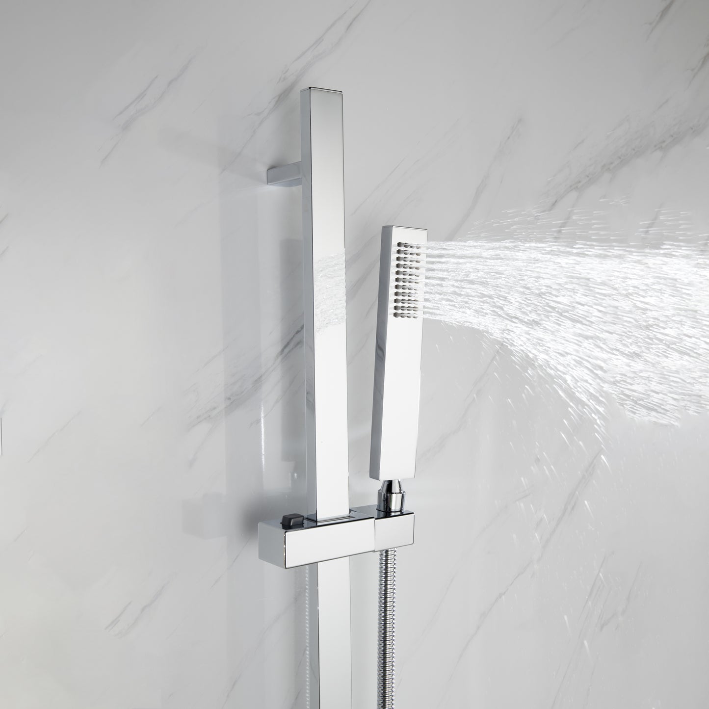 Cero Set, 8" Square Rain Shower and Handheld in Matte Black, Chrome or Brushed Nickel