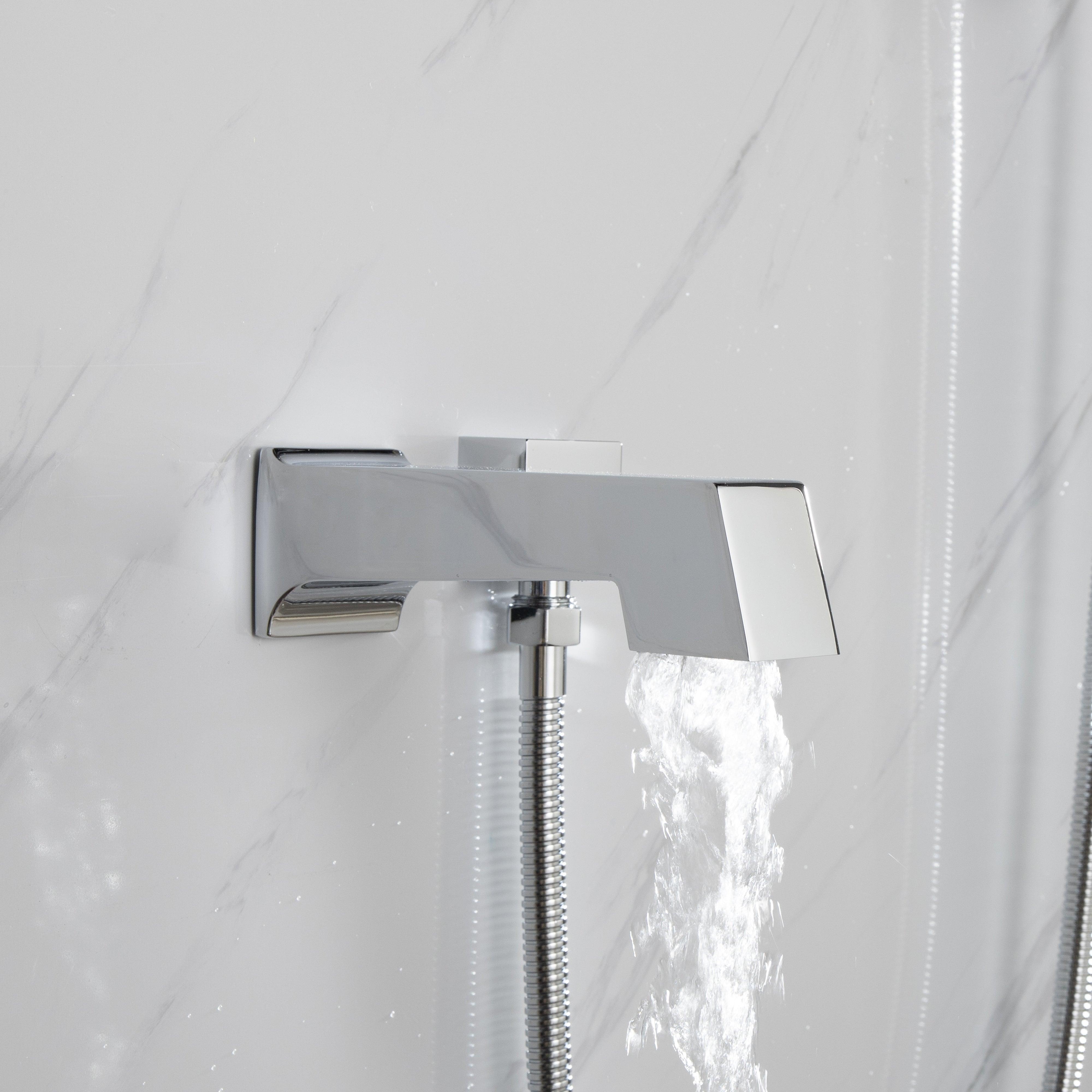 Cero Set, 8" Square Rain Shower and Handheld in Matte Black, Chrome or Brushed Nickel