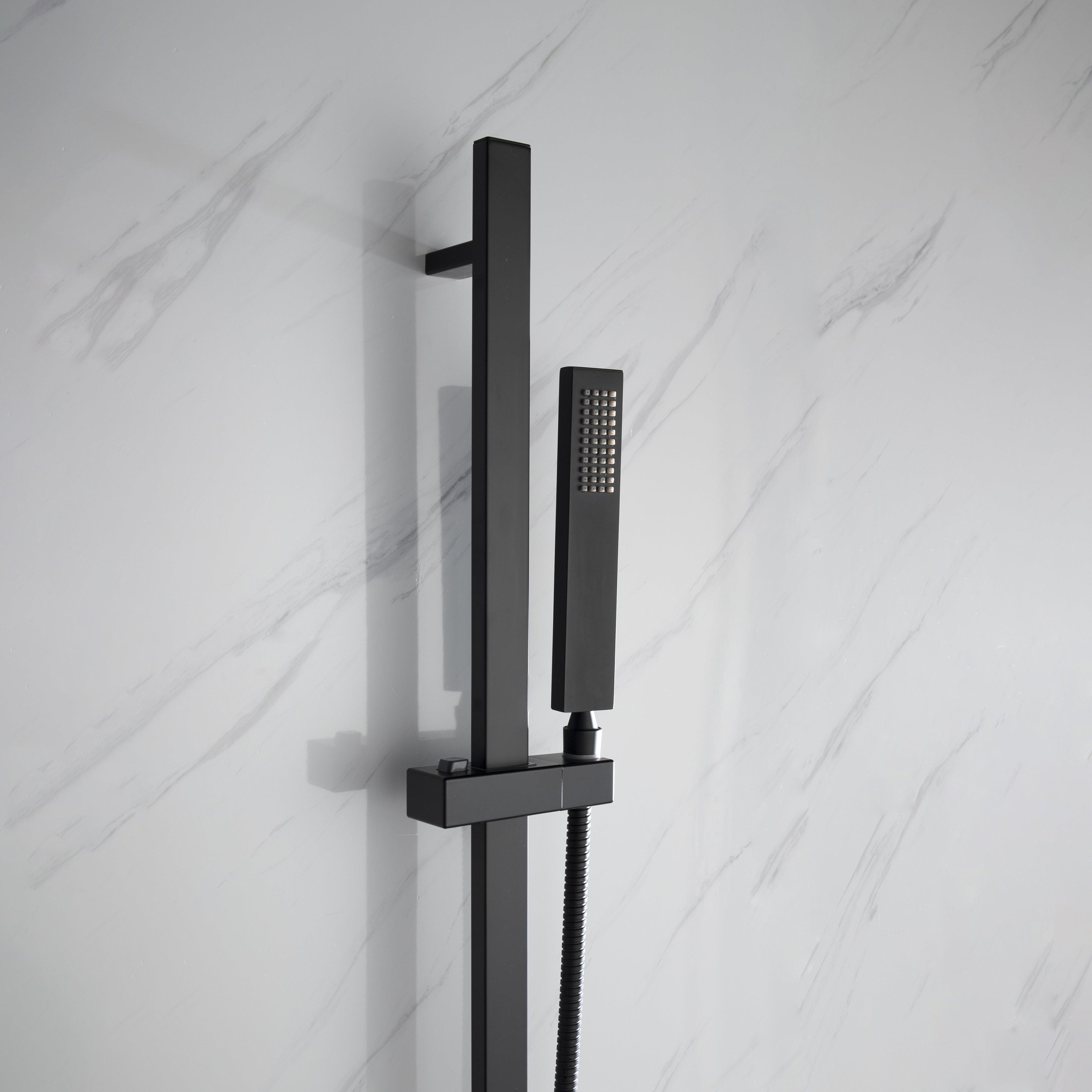 Cero Set, 8" Square Rain Shower and Handheld in Matte Black, Chrome or Brushed Nickel