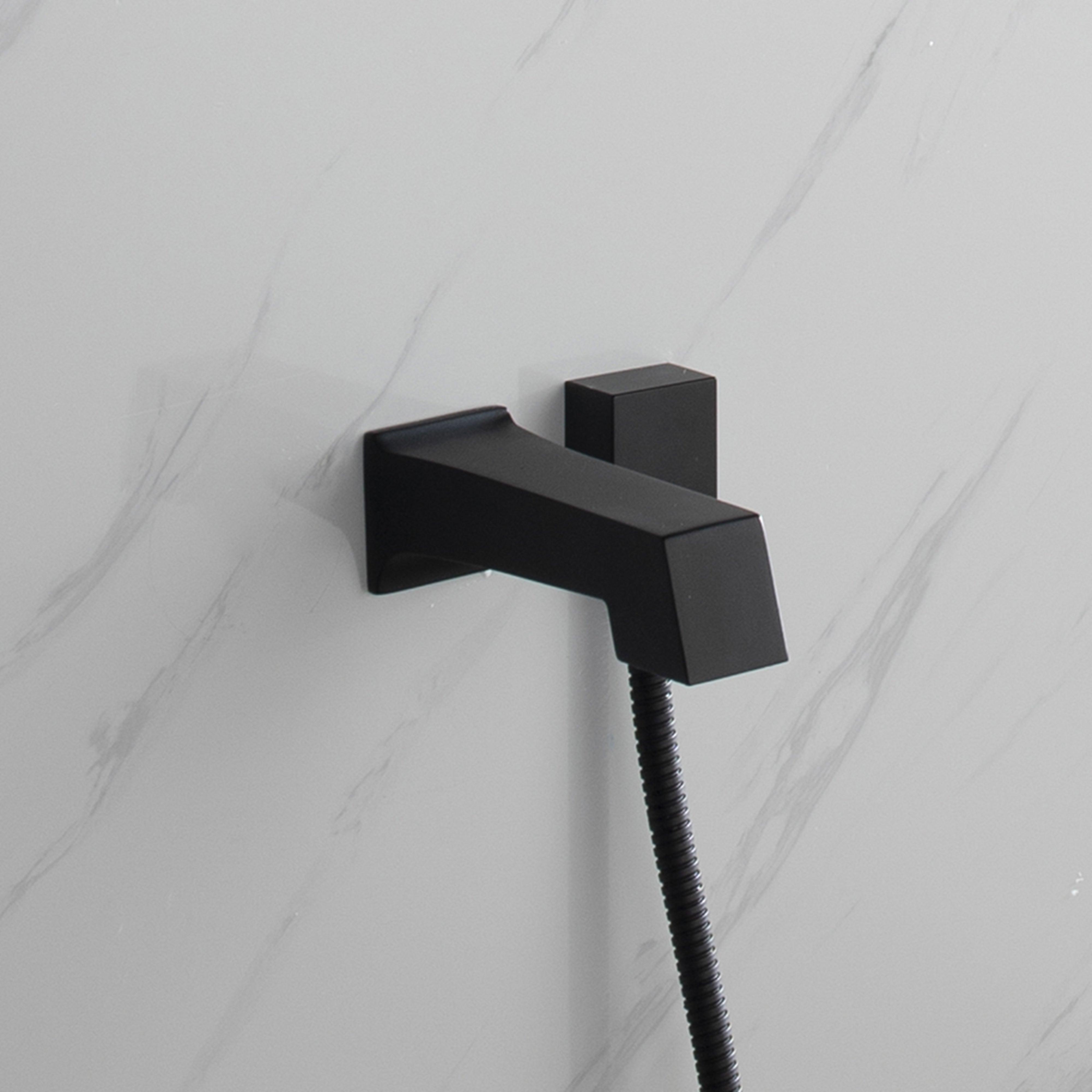 Cero Set, 8" Square Rain Shower and Handheld in Matte Black, Chrome or Brushed Nickel