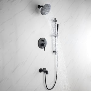 Luviah Shower System Set, 8" Round Rain Shower and Handheld
