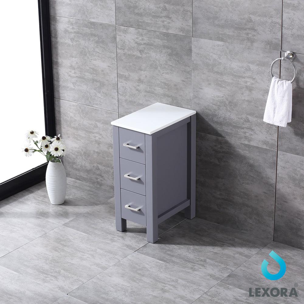 Volez 12" Side Cabinet, Phoenix Stone Top in White, Dark Grey or Navy Blue