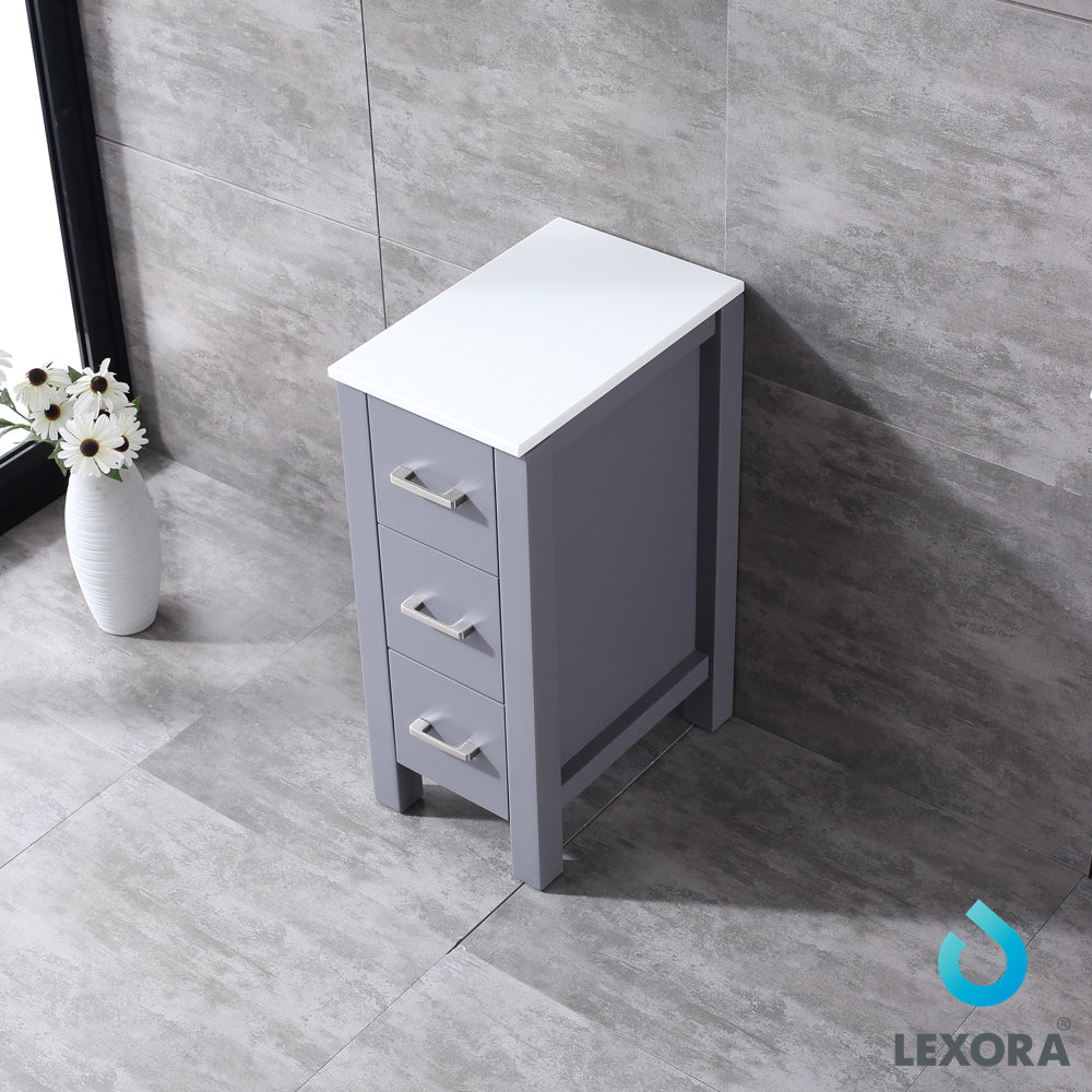 Volez 12" Side Cabinet, Phoenix Stone Top in White, Dark Grey or Navy Blue