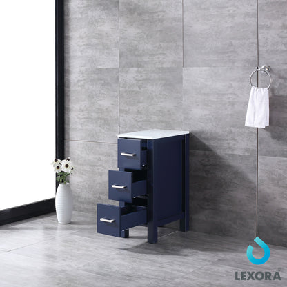 Volez 12" Side Cabinet, Phoenix Stone Top in White, Dark Grey or Navy Blue