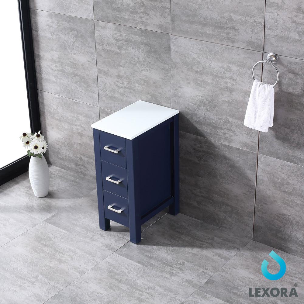Volez 12" Side Cabinet, Phoenix Stone Top in White, Dark Grey or Navy Blue