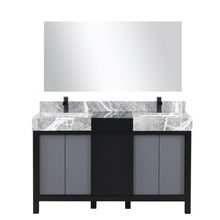 Load image into Gallery viewer, Zilara 55&quot; Double Vanity, Top, Sink with 53&quot; Frameless Mirror, Faucet Set