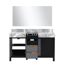 Load image into Gallery viewer, Zilara 55&quot; Double Vanity, Top, Sink with 53&quot; Frameless Mirror, Faucet Set