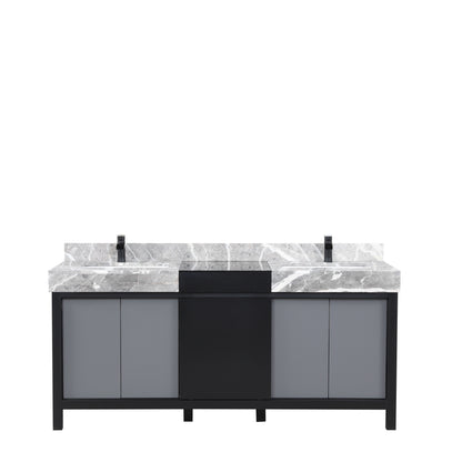 Zilara 72" Double Vanity, Top, Sink with 28" Frameless Mirrors, Faucet