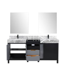 Load image into Gallery viewer, Zilara 72&quot; Double Vanity, Top, Sink with 28&quot; Frameless Mirrors, Faucet
