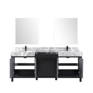 Zilara 80" Double Vanity, Top, Sink with 30" Frameless Mirrors, Faucet